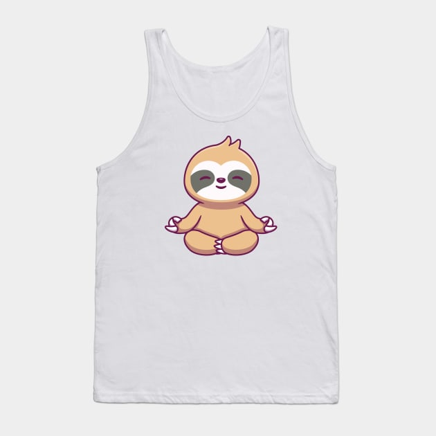 Cute Sloth Yoga Tank Top by Catalyst Labs